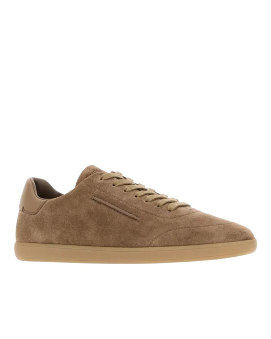 Zegna 232 Sneakers din piele întoarsă – Dark Beige